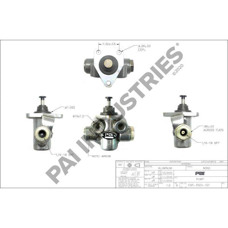 PAI ESP-3503 MACK 935-0440008120 FUEL SUPPLY PUMP (E7 / E-TECH / ASET) (USA)