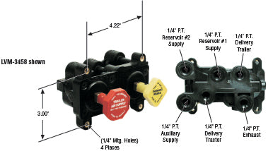 PAI EM34580 MACK / MIDLAND / HALDEX KN20615 MV-2 CONTROL VALVE