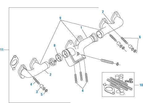 PAI 381225 CATERPILLAR N/A EXHAUST MANIFOLD KIT WITH HARDWARE (C13)