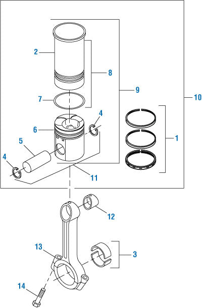 PAI Industries - International Engine One Piece Piston - DT-466E / DT-530E (2000-2003) | woodineparts.com