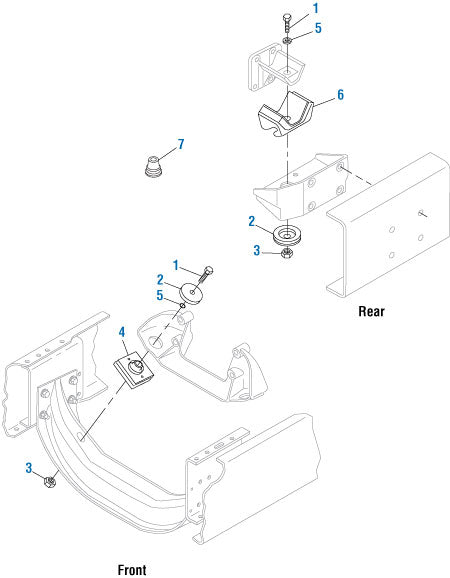 PAI Industries - International Engine
Front and Rear Motor Mounts - DT-466E / DT-570 (2004 & Up) | woodlineparts.com