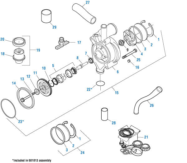 PAI Industries - Detroit Diesel Engine Water Pump and Thermostat - Series 60 | woodlineparts.com