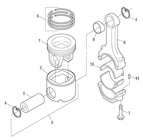 PAI Industries - Caterpillar Engine
3406C - Two Piece Pistons, Rod Bearings and Ring Sets - 3400 Series | woodlineparts.com