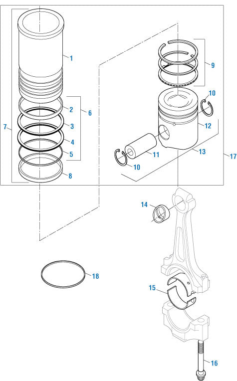 PAI Industries - Cummins Engine Piston Kits, Pistons, Rod Bearings and Ring Sets - K Series | woodlineparts.com