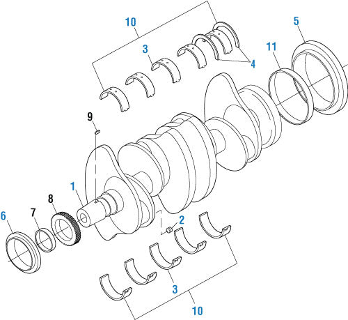 PAI 370166 MAIN BEARING SET (.010") FOR CATERPILLAR (3304) (DI) (8N8225, 1003652)