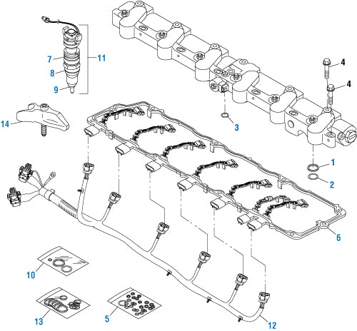 PAI - International Engine High Pressure Oil Rail - DT-466E / DT-570 (2004 & Up) | woodlineparts.com