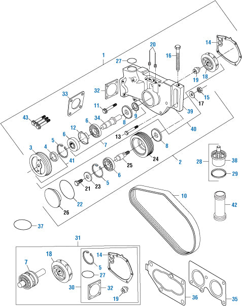 PAI 181812 CUMMINS 3803605 WATER PUMP N14 (3067998, 3076529