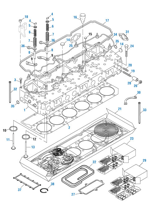 PAI Industries - Caterpillar Engine Cylinder Head - 3176 / C9 / C10 / C11 / C12 / C13 Series | woodlineparts.com