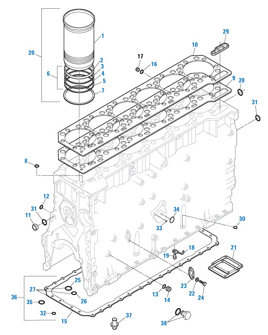 PAI - Caterpillar Engine Cylinder Block - 3406E / C15 / C16 / C18 Series | woodlineparts.com