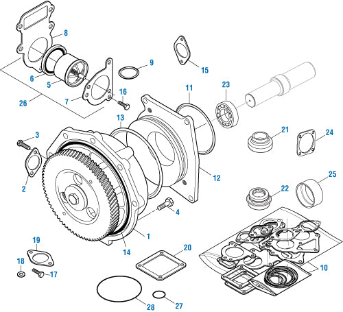 PAI Industries - Caterpillar Engine Water Pump - 3406E / C15 / C16 / C18 Series | woodlineparts.com