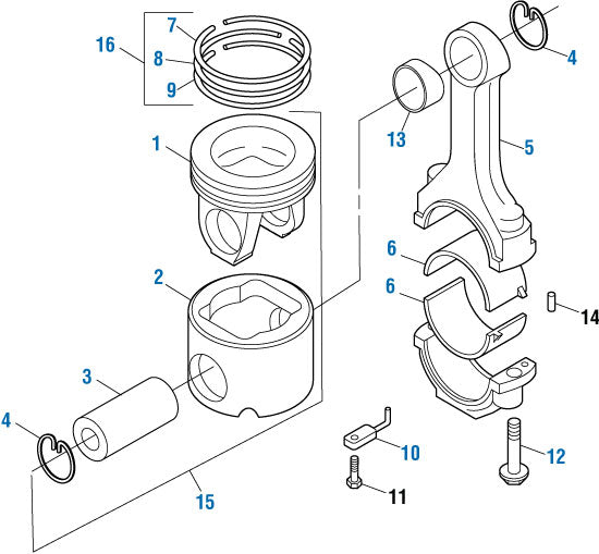 PAI Industries - Caterpillar Engine C15 , C16 - Two Piece Piston - 3406E / C15 / C16 / C18 Series | woodlineparts.com