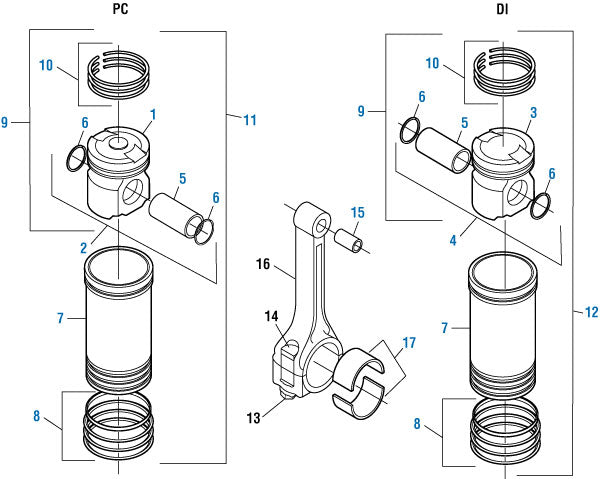 PAI Industries - Caterpillar Engine
Pistons, Rod Bearing and Ring Sets - 3306 Series | woodlineparts.com