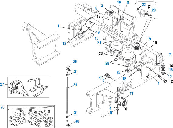 PAI Blue - Mack & Volvo Applications
R / RB / RD Models - Cab Suspension | woodlineparts.com