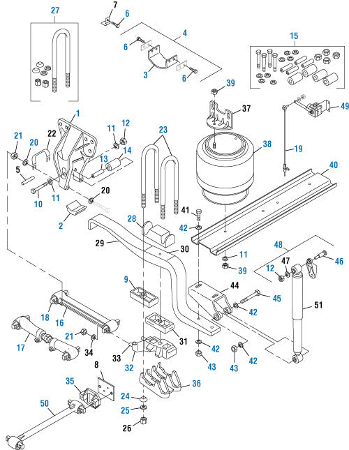 PAI Industries - Chassis Suspension HAS 400/402/460 Air Ride Suspension - Rear Suspension | woodlineparts.com