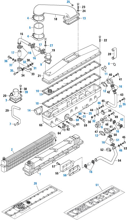 PAI Industries - Cummins Engine Aftercoolers, Intake Manifold and Components - Small Cam - FFC and Big Cam I, II, III - FFC - 855 Series | woodlineparts.com