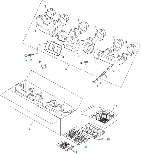 PAI Industries - Caterpillar Engine Exhaust Manifold - 3406E / C15 / C16 / C18 Series | woodlineparts.com