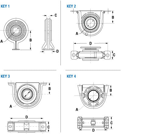 PAI Industries - Drive Train Center Bearings - Driveshaft - woodlineparts.com