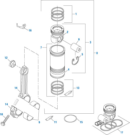 PAI Blue - Mack & Volvo Applications
Pistons, Rod Bearings and Cylinder Kits - D11, D13 Series | woodlineparts.com