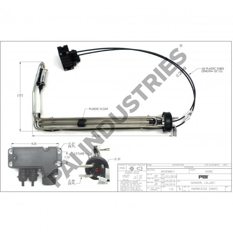 PAI 853722 MACK / VOLVO 23539939 DEF LEVEL SENSOR (23045836) (OEM)