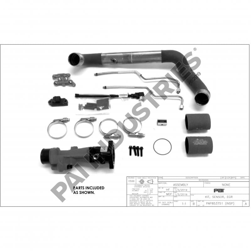 PAI 853751 MACK / VOLVO 22069627 EGR MANIFOLD PRESSURE SENSOR KIT