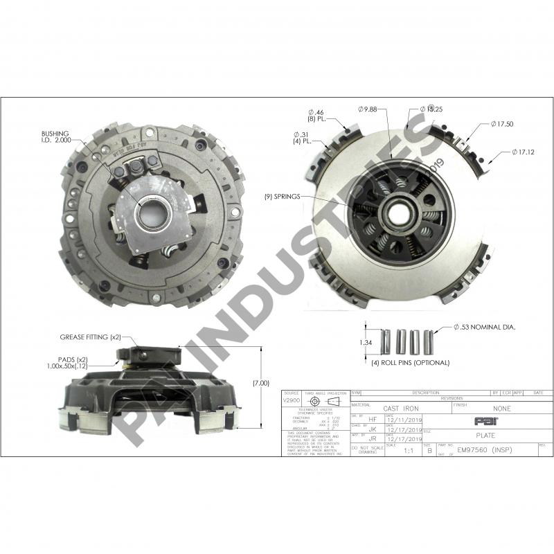 PAI CPP-9756 MACK 155698-6 PRESSURE PLATE ASSEMBLY (15-1/2") (USA)