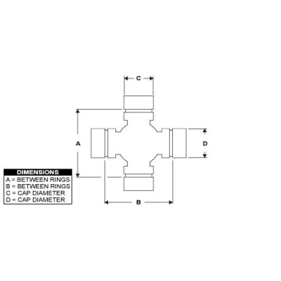 PAI AUJ-5922 MACK 2104-5103X STEERING UNIVERSAL JOINT (MADE IN USA)