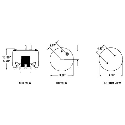 PAI 750299 OEM HENDRICKSON 6579-0002L AIR SPRING (8597, 3609171C1) (USA)