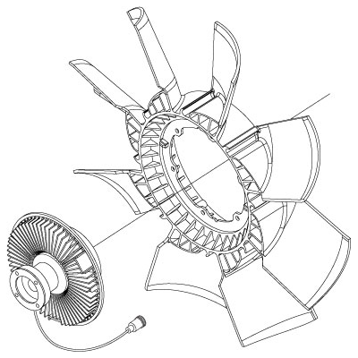 PAI 801119 MACK 43MH59M FAN & CLUTCH ASSEMBLY (MP7 / MP8 / D11 / D13) (USA)