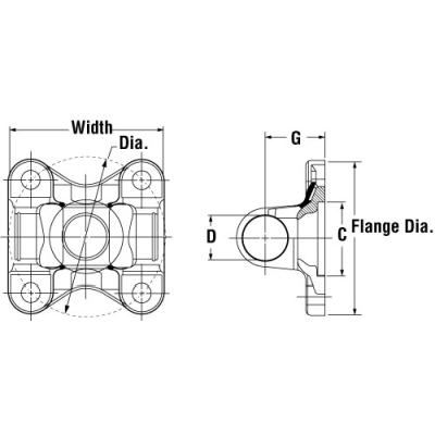 PAI 960036 DANA 4-2-669 FLANGED YOKE (1550) (5.774" FLANGE)