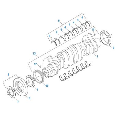 PAI 370009 CATERPILLAR 1368882, 0R9443 CRANKSHAFT ASSEMBLY (3406E)