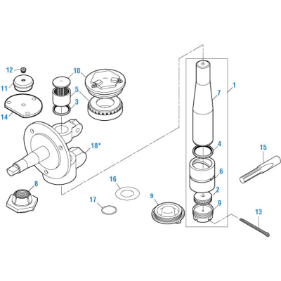 PAI ASP-9071 MACK 22QH201 KING PIN (8-3/4") (STEEL) (25160054)