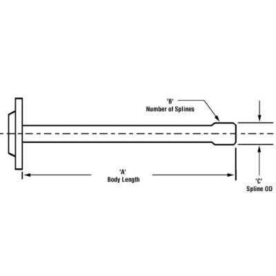 PAI BSH-6766 MACK 68KH49 FLANGED DRIVE AXLE (36-1/8" L) (25122179)