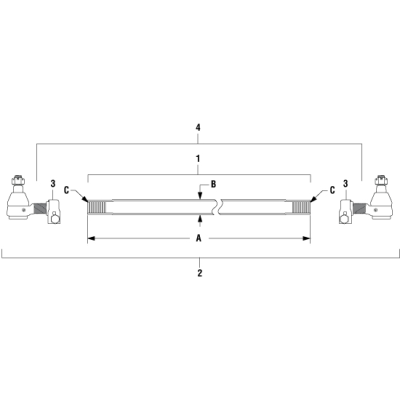 PAI ATR-9964 MACK 7QH250P4 CROSS STEERING ROD (60-1/2" L) (25052779) (USA)