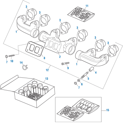 PAI 381234 CATERPILLAR EXHAUST MANIFOLD KIT (3406E / C15 / C16 / C18) (USA)