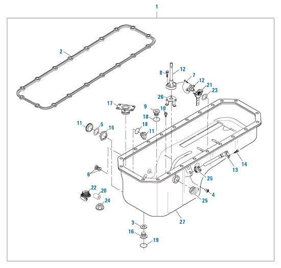 PAI 841205 MACK 21241971 OIL PAN KIT (FRONT SUMP) (2006-2018 MP7) (USA)