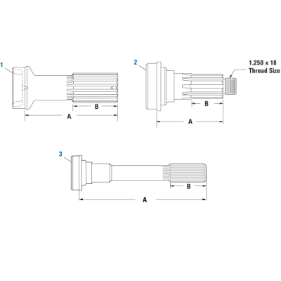 PAI JSH-6841 MACK 61MU37 TUBE SLIP SHAFT (1710 / 1760) (10.562" L) (6-40-521)