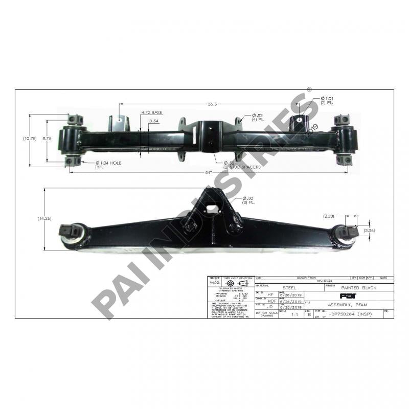 PAI 750264 OEM HENDRICKSON 58494-004 EQUALIZING BEAM ASSEMBLY (HN 462) (USA)