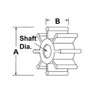 JABSCO® 18786-0001-W IMPELLER, DOUBLE FLAT DRIVE (DETROIT DIESEL® 23502086)